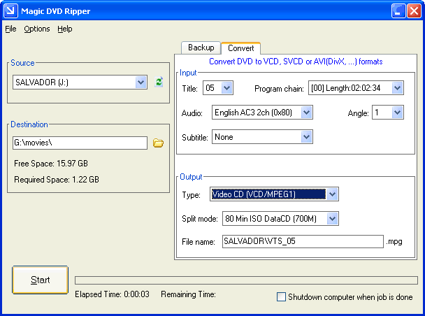 Convert DVD to VCD with Magic DVD Ripper